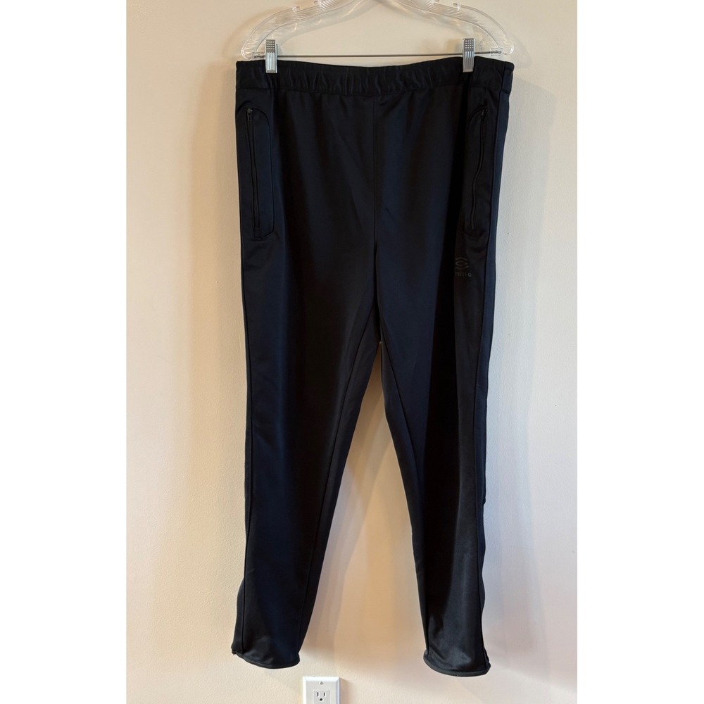 Umbro Mens Black Soccer‎ Training Track Pants Zipper Pockets Tapered Leg Size M